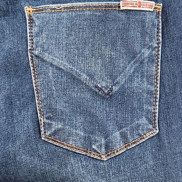 Hudson Krista Ankle Super Skinny Jeans Dark Blue Wash Busted Knee Women's Sz 27 - Picture 5 of 9